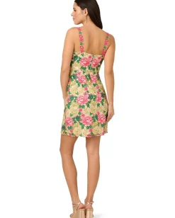 Women Adrianna Papell Floral Embroidery Short Dress