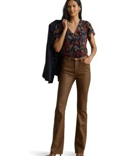 Women Lauren Ralph Lauren Floral Ruffle-Trim Georgette Blouse