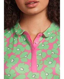 Women Callaway Floral Sleeveless Mini Collar And Side Shirring Top