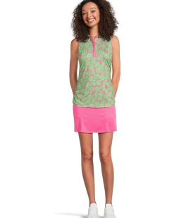 Women Callaway Floral Sleeveless Mini Collar And Side Shirring Top