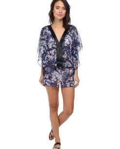 Women Badgley Mischka Floriana Beaded Tunic Cover-Up