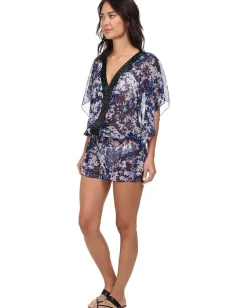 Women Badgley Mischka Floriana Beaded Tunic Cover-Up