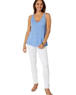 Lilly Pulitzer Florin Sleeveless Linen Top Beckon Blue/Sea Salt Blue Best