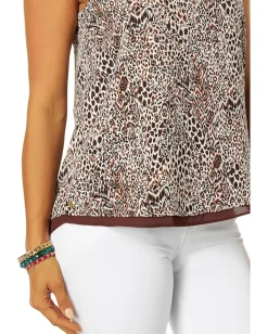 Lilly Pulitzer Florin Straight Hem Top Macadamia Pattern Play Hot