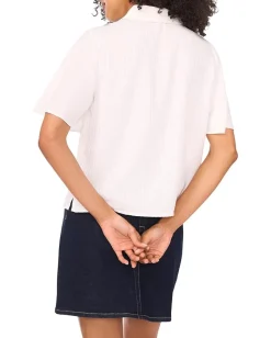 Vince Camuto Flutter Sleeve Collar Button-Down New Ivory Online