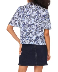 Vince Camuto Flutter Sleeve Collar Button-Down Classic Navy Online