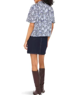 Vince Camuto Flutter Sleeve Collar Button-Down Classic Navy Online