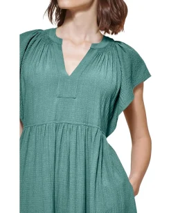 Calvin Klein Flutter Sleeve Gauze Midi Dress Meadow Best