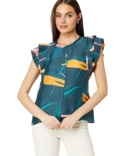 Women Vineyard Vines Flutter Sleeve Pintuck Top