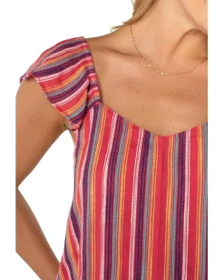 Women Liverpool Los Angeles Flutter Sleeve Woven Top With Ties