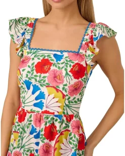 Women Adrianna Papell Flutter Sleeveless Short Dress