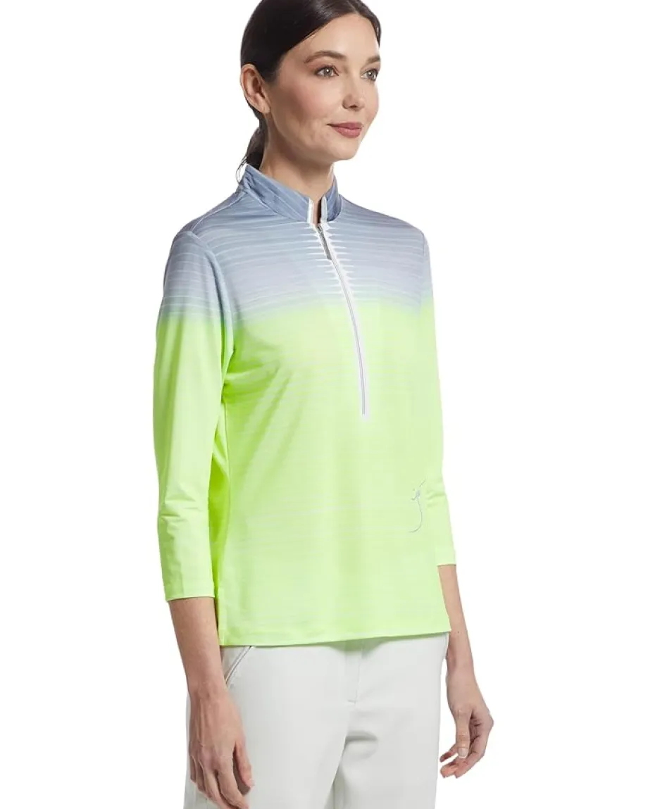 Jamie Sadock Flux Print 3/4 Sleeve Top Glow Gradient