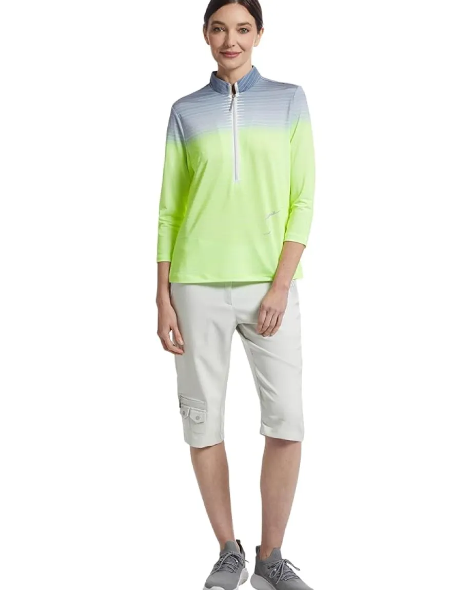 Jamie Sadock Flux Print 3/4 Sleeve Top Glow Gradient