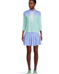 Jamie Sadock Flux Print 3/4 Sleeve Top Indigo Baby Gradient Outlet