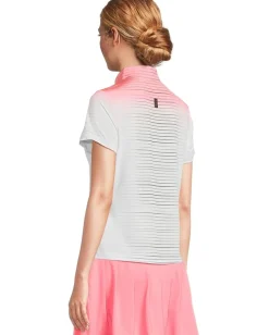 Jamie Sadock Flux Print Short Sleeve Top Flamingo Pink Clearance