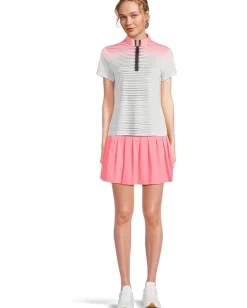 Jamie Sadock Flux Print Short Sleeve Top Flamingo Pink Clearance