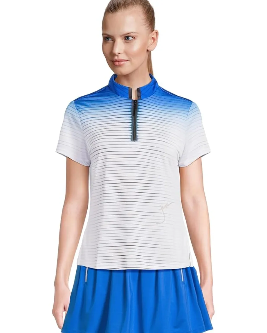 Jamie Sadock Flux Print Short Sleeve Top Electric Blue Clearance