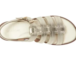 Cole Haan Flynn Fishman Sandals Soft Gold Leather New