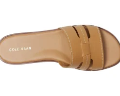 Cole Haan Flynn Slotted Slides Biscuit Leather New