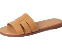 Cole Haan Flynn Slotted Slides Biscuit Leather New