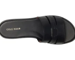 Cole Haan Flynn Slotted Slides Black Leather Outlet