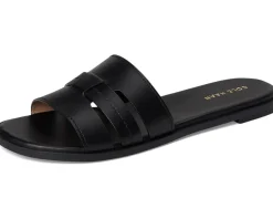 Cole Haan Flynn Slotted Slides Black Leather Outlet