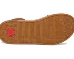 FitFlop F-Mode Espadrille Leather Flatform A/Strap Sandals Deep Tan Sale