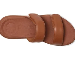 FitFlop F-mode Go Adjustable Flatform Two-Bar Slides Deep Tan Hot