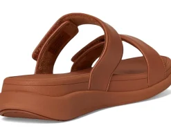 FitFlop F-mode Go Adjustable Flatform Two-Bar Slides Deep Tan Hot