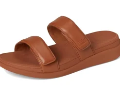 FitFlop F-mode Go Adjustable Flatform Two-Bar Slides Deep Tan Hot