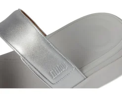 FitFlop F-mode Go Adjustable Flatform Two-Bar Slides Silver Hot