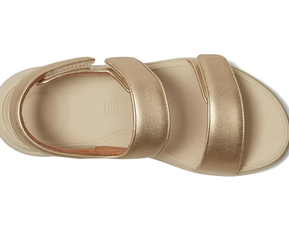 FitFlop F-Mode Go Adjustable Flatform Back-Strap Sandals Platino