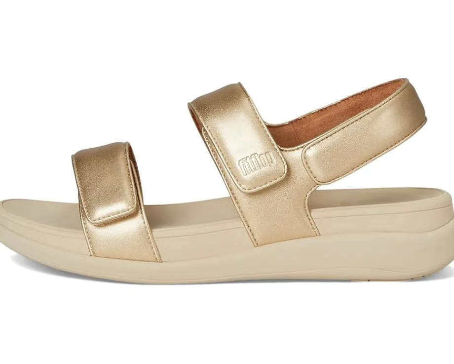 FitFlop F-Mode Go Adjustable Flatform Back-Strap Sandals Platino