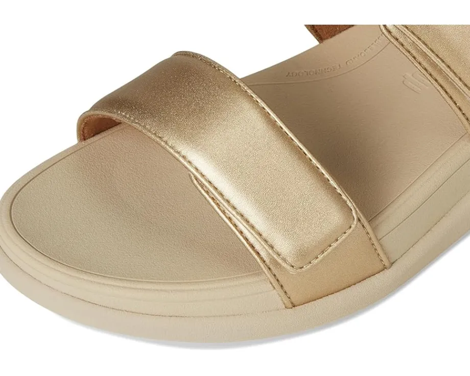 FitFlop F-Mode Go Adjustable Flatform Back-Strap Sandals Platino