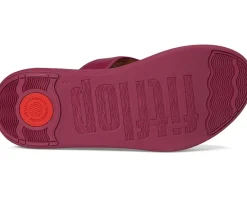 FitFlop F-Mode Go Adjustable Flatform Toe-Post Sandals Ruby Sale