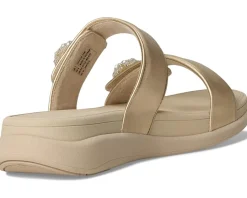 Women FitFlop F-Mode Go Beadie-Button Adj. Flatform 2-Bar Slides