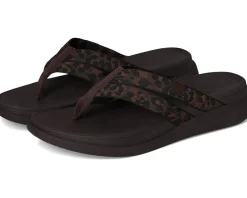 Women FitFlop F-mode Go Leopard Webbing Strappy Flip-flops