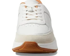 FitFlop F-Mode Leather/Suede Flatform Sneakers Urban White Discount