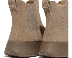 Women FitFlop F-Mode Suede Flatform Chelsea Boots 2-Tone Elastic