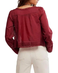Free People Forevermore Long Sleeve Top Syrah Discount