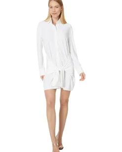 Women Norma Kamali Four Sleeve Nk Shirt Mini Dress