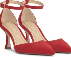 Jessica Simpson Foxena Pointed Toe Ankle Strap Pump Red Muse Clearance