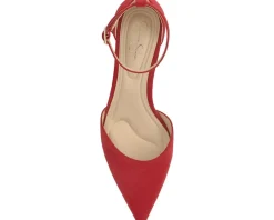 Jessica Simpson Foxena Pointed Toe Ankle Strap Pump Red Muse Clearance