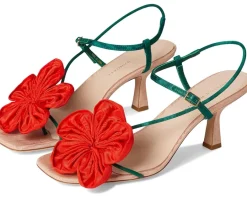 Women Loeffler Randall Frank Flower Applique Heeled Sandals