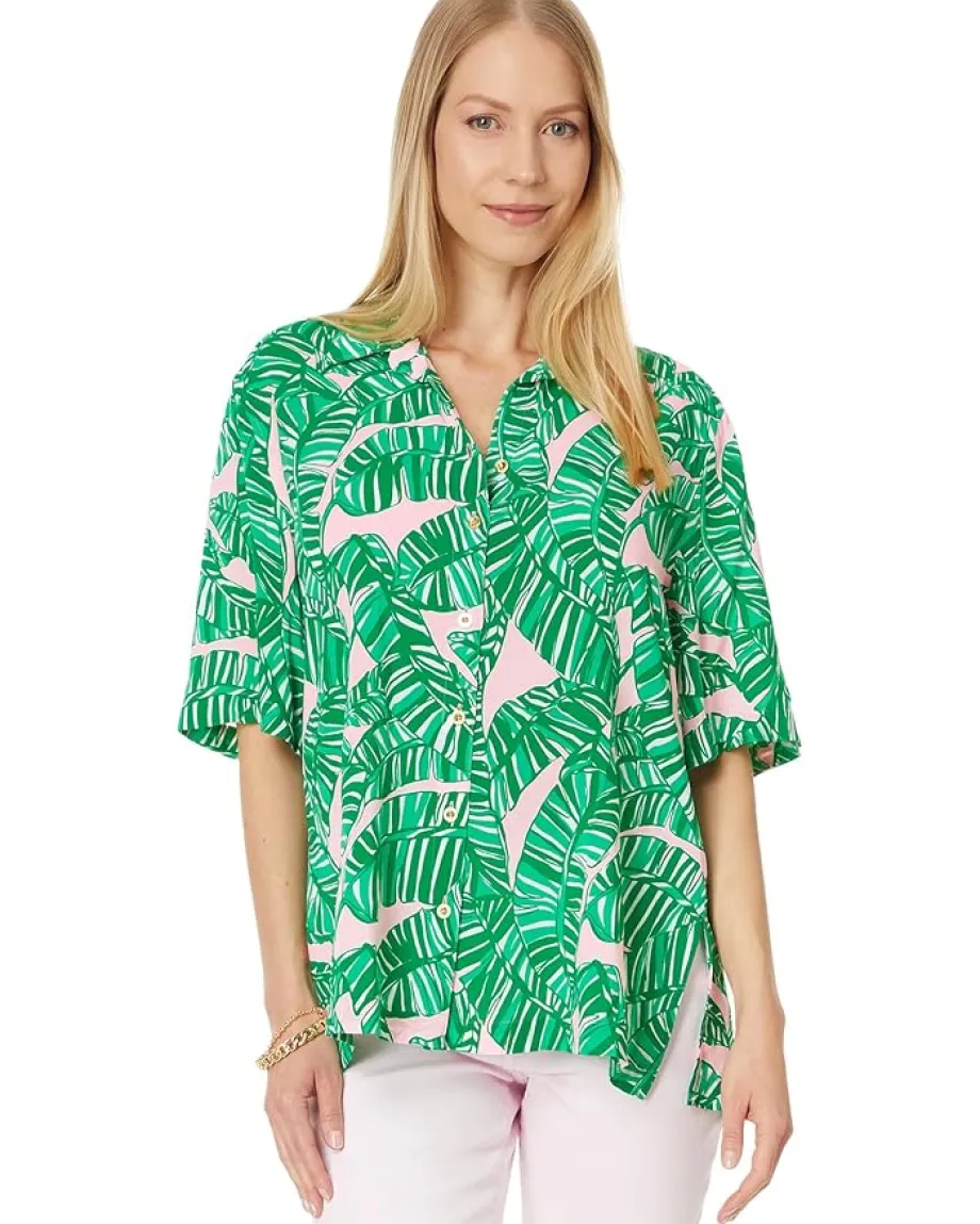 Lilly Pulitzer Franki Shirt Coverup Conch Shell Pink Lets Go Bananas Online
