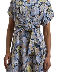 Lauren Ralph Lauren Fratillio-Short Sleeve-Day Dress Blue Multi Hot
