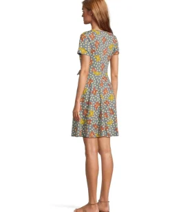Toad&Co Freesia Wrap Short Sleeve Dress North Shore Lily Print Outlet
