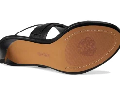 Vince Camuto Frena Banded Buckle High Heel Sandals Black New