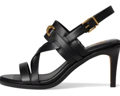 Vince Camuto Frena Banded Buckle High Heel Sandals Black New