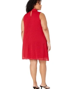 Tommy Hilfiger Fresh Clip Dot Sleeveless Dress Chili Pepper Hot